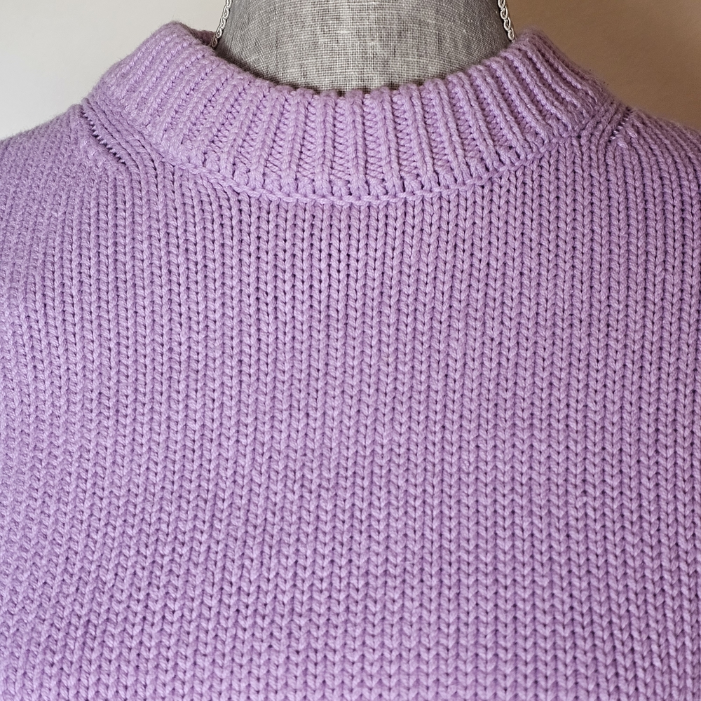 Tuckernuck Aiden Cropped Purple Sweater - Women's Size XL - Preppy Cozy NWT - Picture 4 of 11